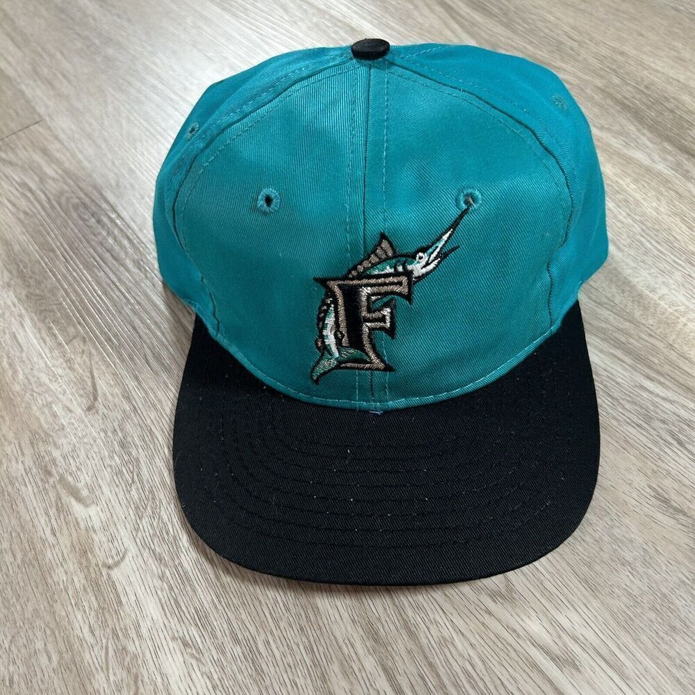 Vintage Florida Marlins Hat Snapback MLB Baseball Green‎ Universal Cap